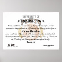 Universität von Pluto-Diplom Poster