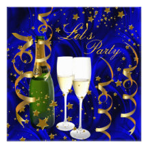 Uns gelassen hat Party-Champagne-Gold Ausläufer in Ankündigungskarten