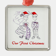 Unser erstes Weihnachten/Braut u. Bräutigam Weihnachtsornament