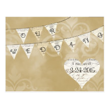 UNSER HOCHZEIT Vintages französisches Save the Dat Postkarte