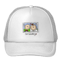 Unsere Hochzeits-Braut und Bräutigam-T-Shirts und  Baseball Cap