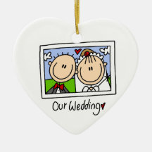 Unsere Hochzeits-Braut und Bräutigam-T-Shirts und  Ornament