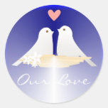 Unsere Liebe - Herz mit kleine Vögel rundem Aufkle
