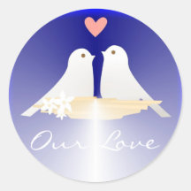 Unsere Liebe - Herz mit kleine Vögel rundem Aufkle