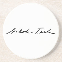 Unterschrift des Strom-Genies Nikola Tesla Untersetzer