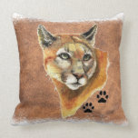 Ursprünglicher Aquarell-Puma-Berglöwe-Puma Kissen