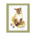 Ursprünglicher Aquarell-Puma-Puma-Berglöwe CUB Gespannte Galeriedrucke