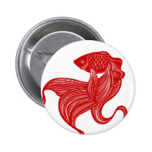 Ursprünglicher Schere-geschnittener Goldfisch-Knop Anstecknadelbuttons