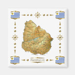 Uruguay-Karte + Flaggen-Magnet Magnete