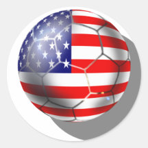 US-Fußballteam lockert US Flaggeflaggenball auf Runde Sticker