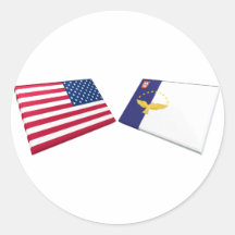 US- u. Azoren-Flaggen Sticker