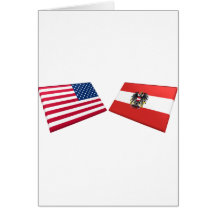 US- u. Österreich-Flaggen Karte
