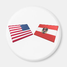 US- u. Österreich-Flaggen Kühlschrankmagnet