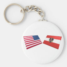 US- u. Österreich-Flaggen Schlüsselband