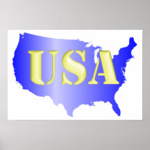 USA blau+Gold Plakate