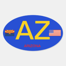USA, Euro-Ähnlicher ovaler Aufkleber Arizonas