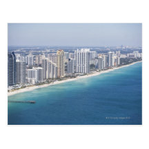 USA, Florida, Miami, Stadtbild mit Strand 2 Postkarte