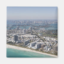 USA, Florida, Miami, Stadtbild mit Strand 3 Magnete