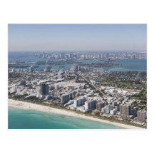 USA, Florida, Miami, Stadtbild mit Strand 3 Postkarten