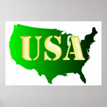 USA grün-gold Plakat
