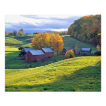 USA, Vermont, Jenne Bauernhof. Rollende grüne Hüge Fotografien