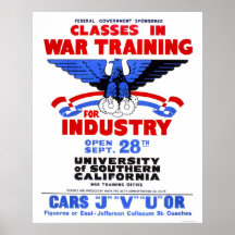 USC Kriegs-Trainings-Klassen WPA 1943 Posterdrucke