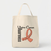Uterines Krebs-Bewusstseins-Edelstein-Band Leinentasche