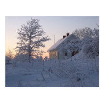 Vackert vinter landskap vykort