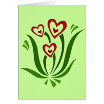 Valentine-Herz-Blumenkarte