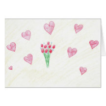 Valentine-Herzen und Rosen Grußkarten