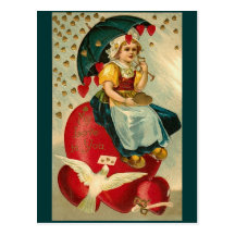Valentines Vintag Postkarte