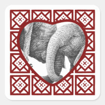 Valentinsgruß-Herz-afrikanische Elefant-Aufkleber