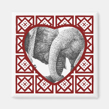 Valentinsgruß-Herz-afrikanische Elefant-Magnet Magnete