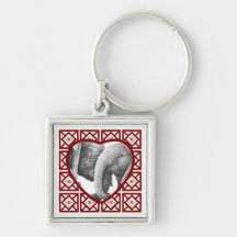 Valentinsgruß-Herz-afrikanische Elefanten Keychain Schlüsselbänder