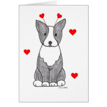 Valentinsgruß-Ohren Boston Terrier Grußkarten