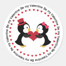 Valentinsgruß Penquin Paare, die ein Herz durchlöc Sticker