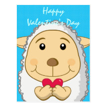 Valentinsgrußschafe Postkarte