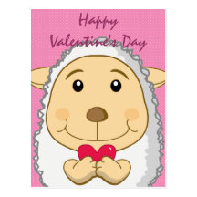 Valentinsgrußschafe Postkarte