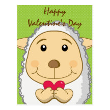 Valentinsgrußschafe Postkartengrün