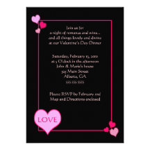 VALENTINSTAG Abendessen-Party-12x18einladung