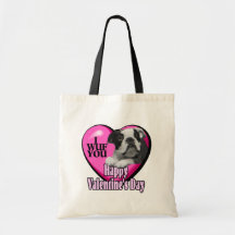 Valentinstag-Boston-Terrier Tragetaschen