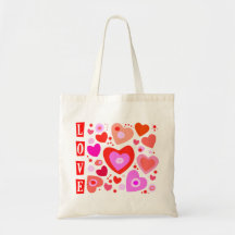 Valentinstag-Herz-Collage Leinentaschen