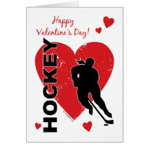 Valentinstag-Hockey-Herzen (weiblich) Karte