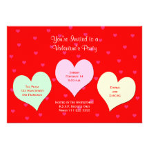 Valentinstag-Party Einladung - roter Valentine