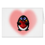 Valentinstag-Pinguin mit Herzen Karten