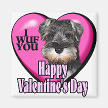 Valentinstag-Zwergschnauzer Kühlschrankmagnet