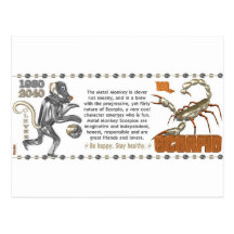 ValxArt Tierkreis-Skorpions-Metallaffe 1980 1920 Postkarten