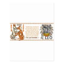 Valxarts 1970 2030 MetalDog Tierkreis geborener Lö Postkarte