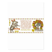 Valxarts 1971 2031 MetalPig Tierkreis geborene Jun Postkarten