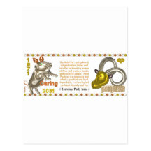 Valxarts 1971 2031 MetalPig Tierkreis geborener Wi Postkarte